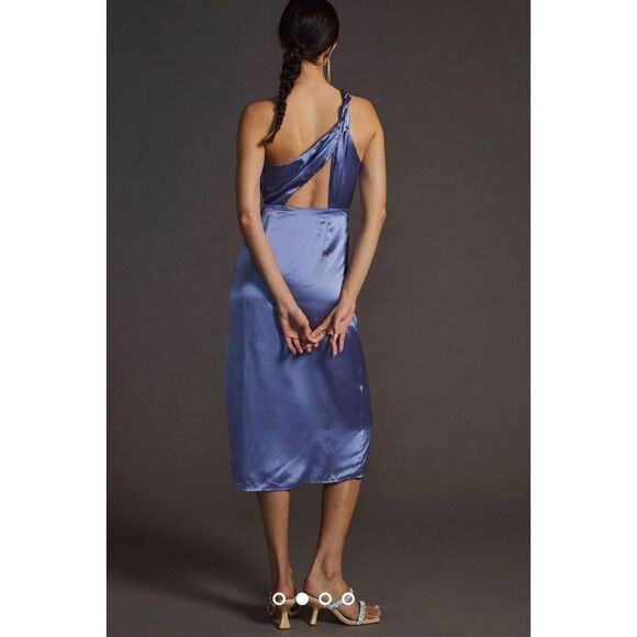 Anthropologie - One-Shoulder Silk Midi Dress - Picture 2 of 8